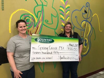 COUNTRY Financial® Supports  Spring Creek Elementary School  with $750 Operation Helping Heroes Donation